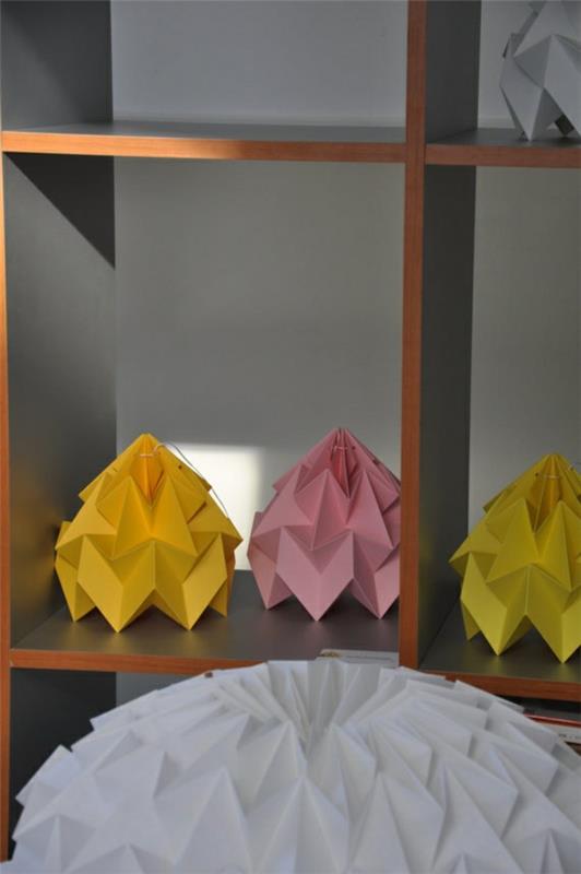 ιδέες για αμπαζούρες origami DIY πανέμορφες