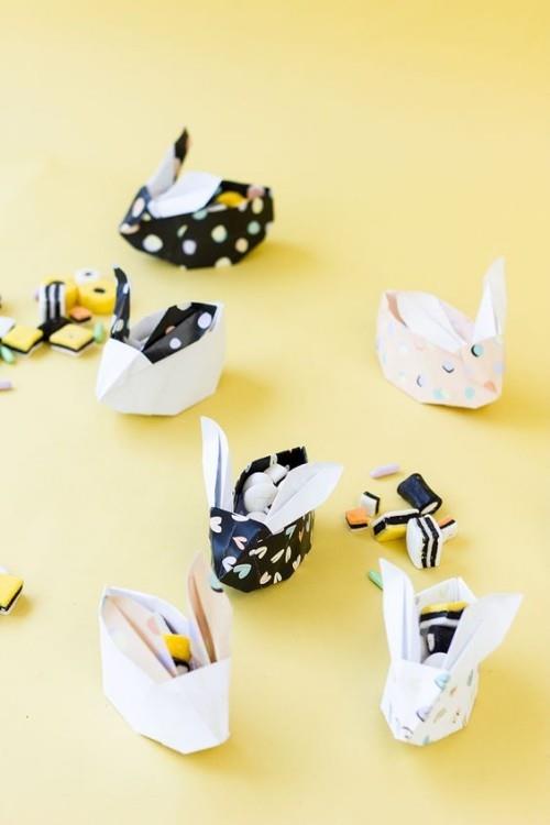 καραμέλες πασχαλινού λαγουδάκι origami μικρά πασχαλινά δώρα