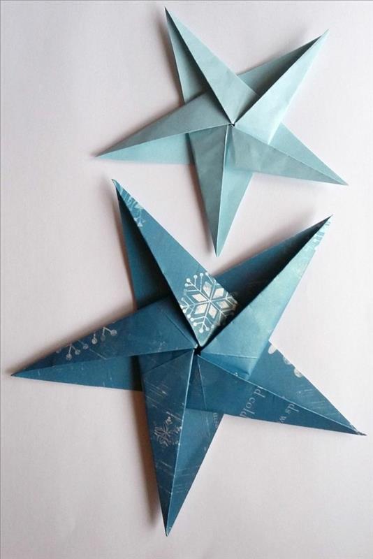 Οριγκάμι Χριστούγεννα αστέρι οδηγίες απλά χαρτί περιτυλίγματος