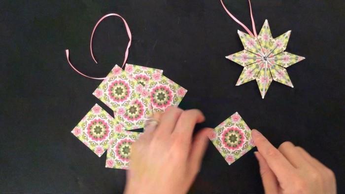 origami Χριστουγεννιάτικο αστέρι οδηγίες κίτρινο αστέρι στολίδια Χριστούγεννα
