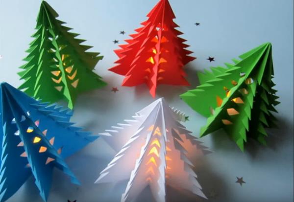origami χριστουγεννιάτικο έλατο μαστίγιο από χαρτί