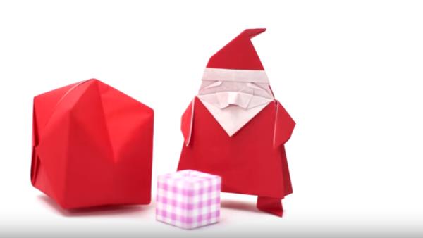 origami Χριστουγεννιάτικο Άγιο Βασίλη διπλωμένο χαρτί