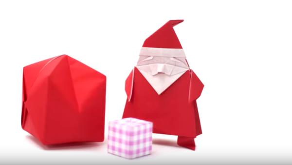 origami Χριστουγεννιάτικο Άγιο Βασίλη διπλωμένο χαρτί