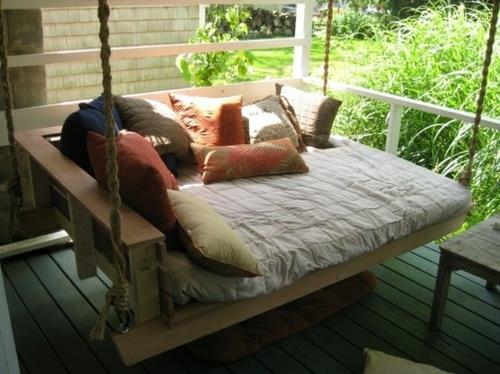 αυθεντικά κρεβάτια κρεμαστό κρεβάτι στη βεράντα