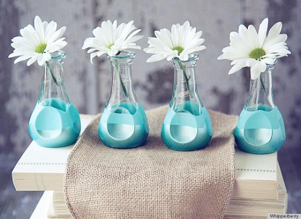 αυθεντικά diy αγγεία μικρά και σε σχήμα αχλαδιού σε τιρκουάζ