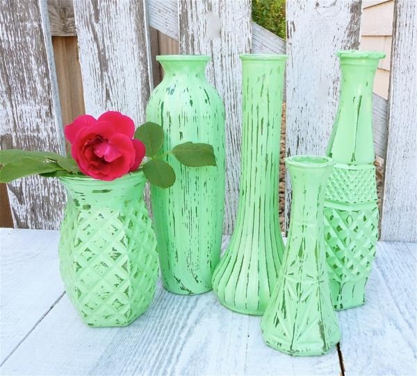 αυθεντικά diy βάζα celadon green antique look