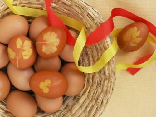 πρωτότυπη διακόσμηση Πάσχα φύση Πασχαλινά αυγά