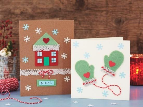 φτιάξτε πρωτότυπες χριστουγεννιάτικες κάρτες με χαρτί τσόχα
