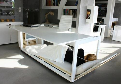 πρωτότυπο γραφείο-κρεβάτι στούντιο nl λευκό γραφείο εργασίας
