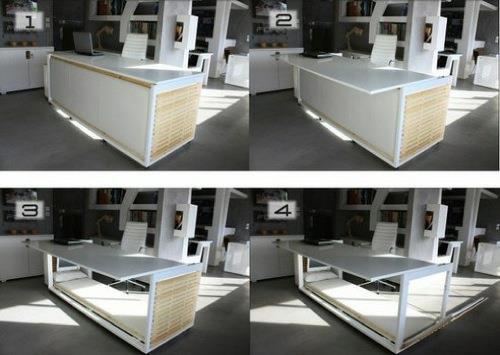 πρωτότυπο γραφείο-κρεβάτι στούντιο nl λευκό σχέδιο
