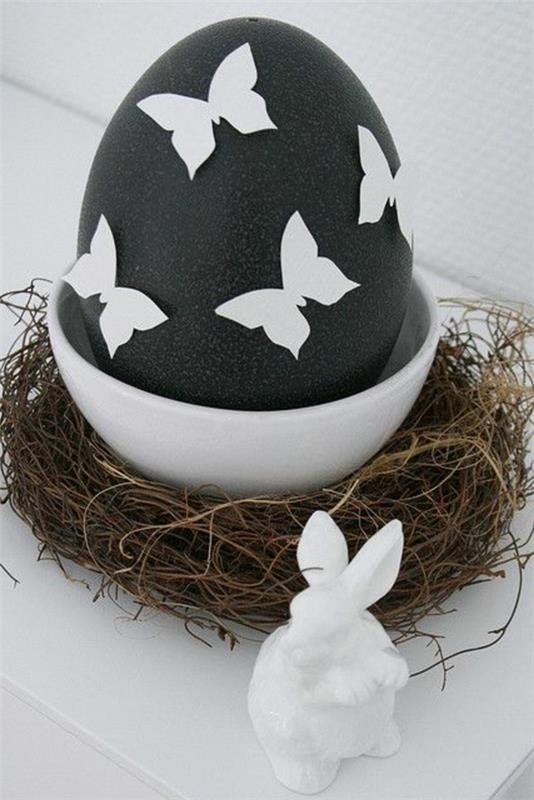 πασχαλινές ιδέες χειροτεχνίας μαύρες πασχαλινές πεταλούδες από αυγό