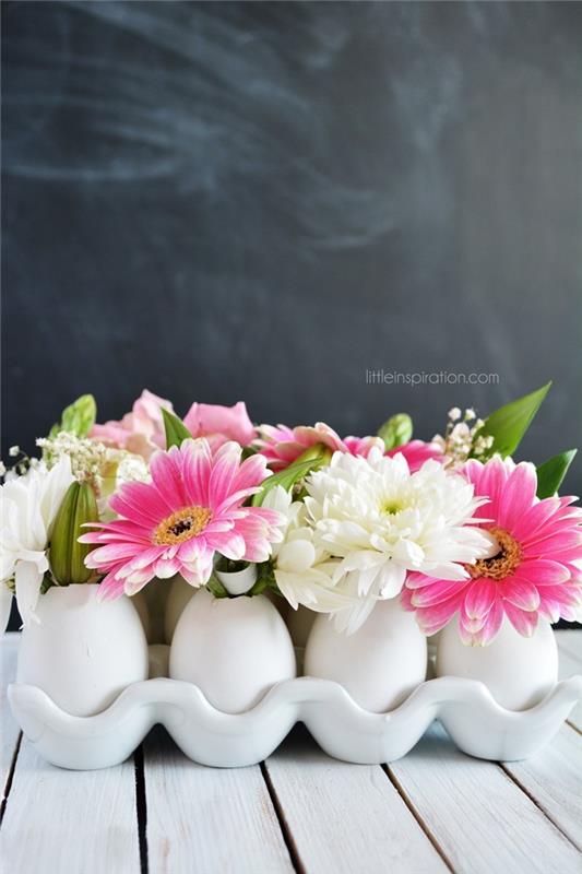 Πασχαλινές διακοσμήσεις χειροτεχνίες 2017 για πασχαλινά ανοιξιάτικα λουλούδια σε χαρτοκιβώτιο αυγών