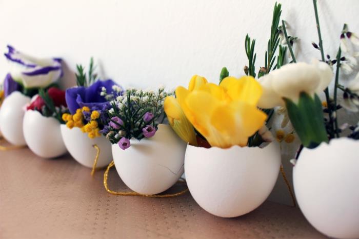 Πασχαλινή διακόσμηση μαστίχια κελύφη αυγών λουλούδι διακόσμηση φρέσκο ​​χρώμα