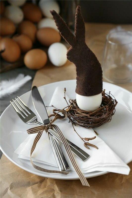 Πασχαλινές διακοσμήσεις ιδέες πασχαλινά αυγά διακοσμήσεις τραπεζιού τσόχα πασχαλινό λαγουδάκι ιτιά στεφάνι πουριστική Πασχαλινή διακόσμηση