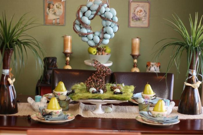 Πασχαλινές διακοσμήσεις tinker ιδέες επιτραπέζιες διακοσμήσεις βρύα βρύα πασχαλινά αυγά γρασίδι βάζα
