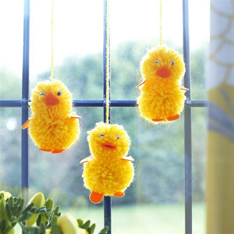 Πασχαλινό παράθυρο διακόσμησης Τα κοτόπουλα του Πάσχα φτιάχνετε μόνοι σας διακόσμηση παραθύρου
