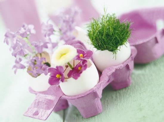 πασχαλινές ιδέες διακόσμησης πασχαλινά αυγά που ανατίναξαν ως γλάστρα