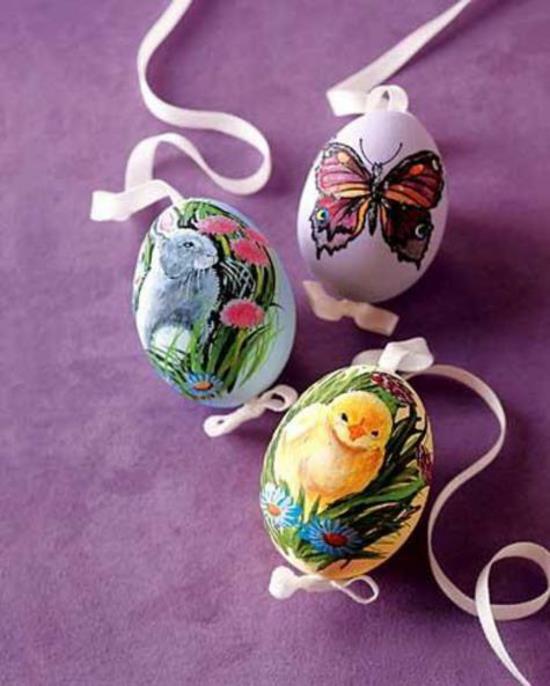 ιδέες διακόσμησης του Πάσχα τεχνική χαρτοπετσέτας πασχαλινών αυγών