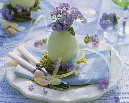 πασχαλινές ιδέες διακόσμησης πασχαλινά αυγά διακοσμήσεις τραπεζιού λουλούδια