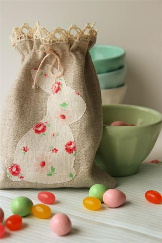 Πασχαλινή διακόσμηση ράψιμο τσάντα εικονογράφησης Πάσχα λαγουδάκι