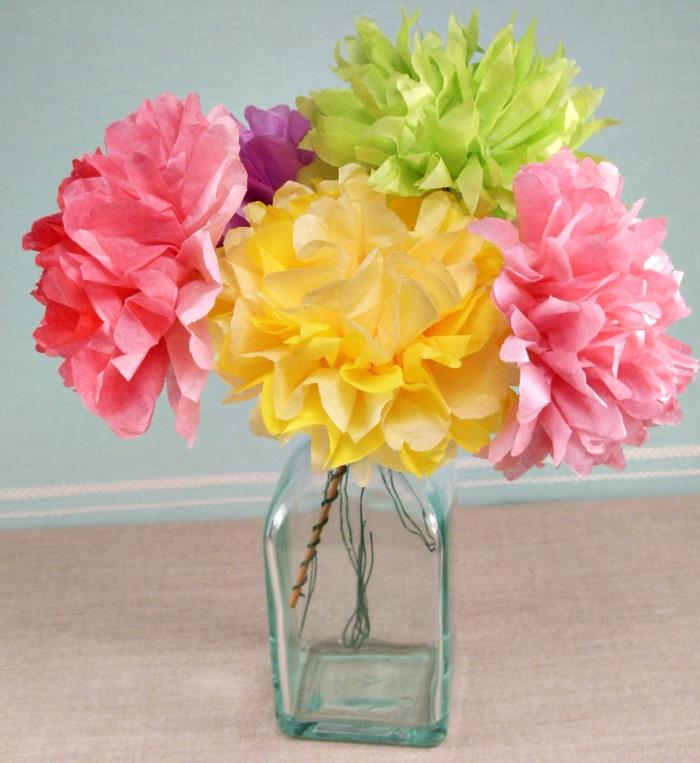 Πασχαλινή διακόσμηση φτιάξτε μόνοι σας χρωματιστά λουλούδια από χαρτί