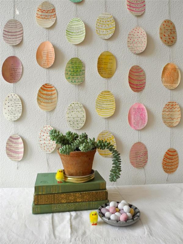 Πασχαλινή διακόσμηση φτιάξτε ιδέες διακόσμησης τοίχου χαρτί πασχαλινά αυγά
