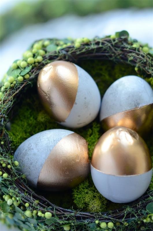 Φτιάξτε μόνοι σας πασχαλινά αυγά από μπετόν χρυσό πουριστικό πασχαλινό διακοσμητικό