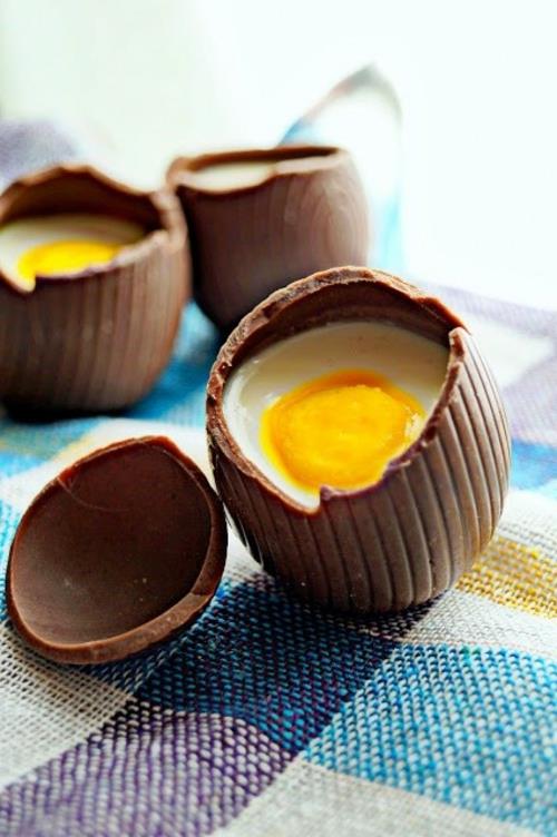 Πασχαλινά αυγά από κρόκο αυγού σοκολάτας