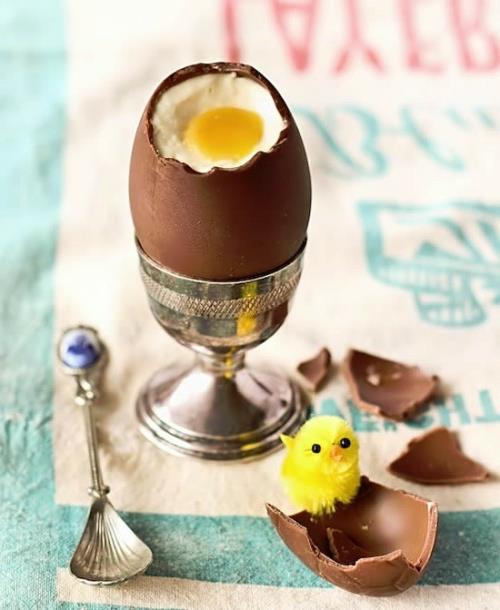 Πασχαλινά αυγά σοκολάτας με κρόκο αυγού