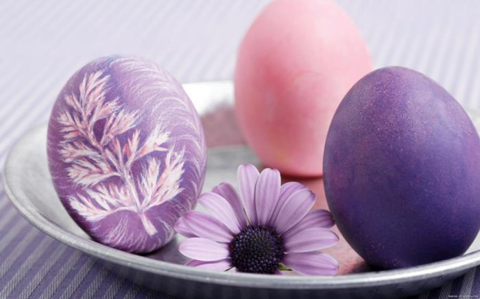βαφή πασχαλινά αυγά ακουαρέλα χρώματα ωραία σχέδια μονόχρωμα αυγά βαφής
