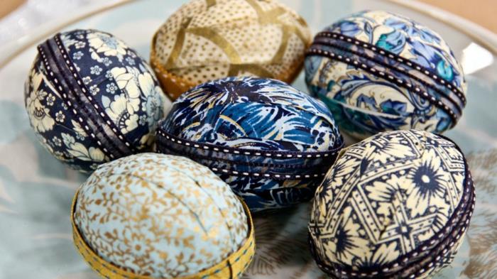 ζωγραφική Πασχαλινά αυγά διακόσμηση αυγών μπλε λευκό