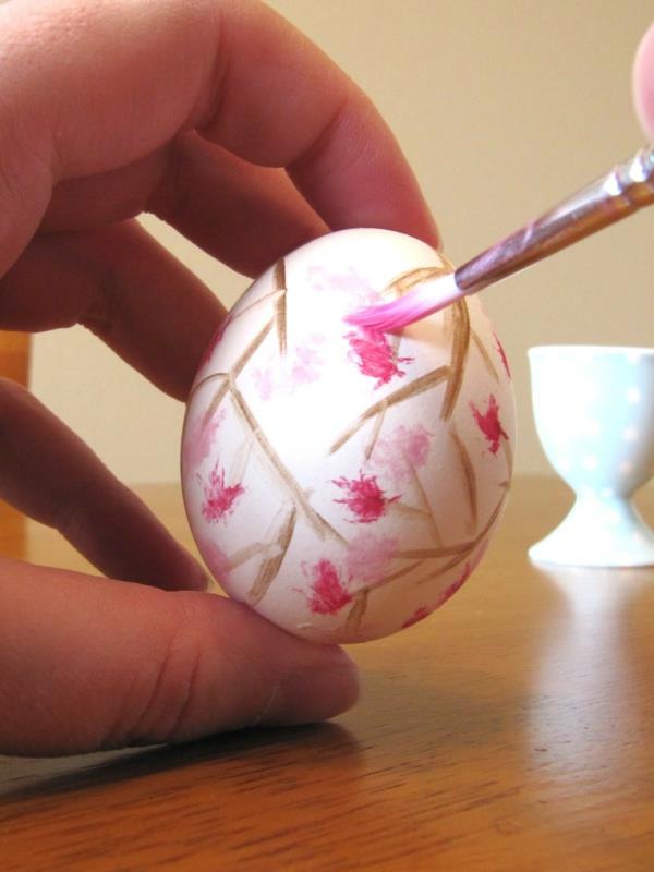 βάψτε πασχαλινά αυγά αποχρώσεις ροζ πασχαλινών ιδεών χειροτεχνίας