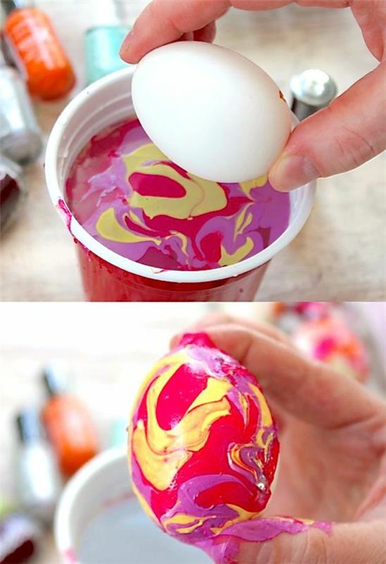 ζωγραφική Πασχαλινά αυγά μαρμάρινες χρωματιστές ιδέες Πάσχα