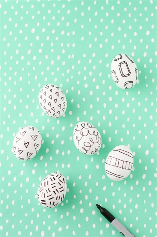 Πασχαλινά αυγά εικόνες ασπρόμαυρες με στυλό Πασχαλινά αυγά δημιουργούν ιδέες