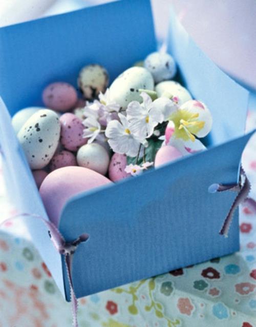 Πασχαλινά αυγά διακοσμητικό κουτί μπλε χαρτόνι