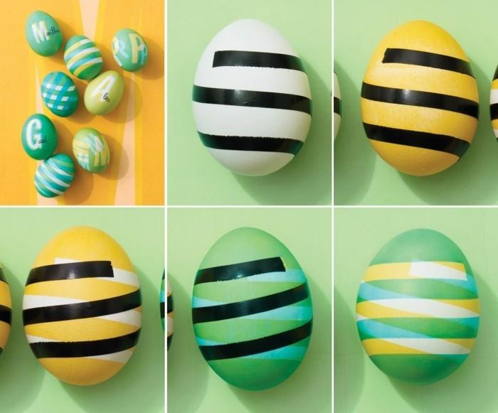 διακοσμήστε πασχαλινά αυγά με λωρίδες ιδέα χειροτεχνίας για το Πάσχα