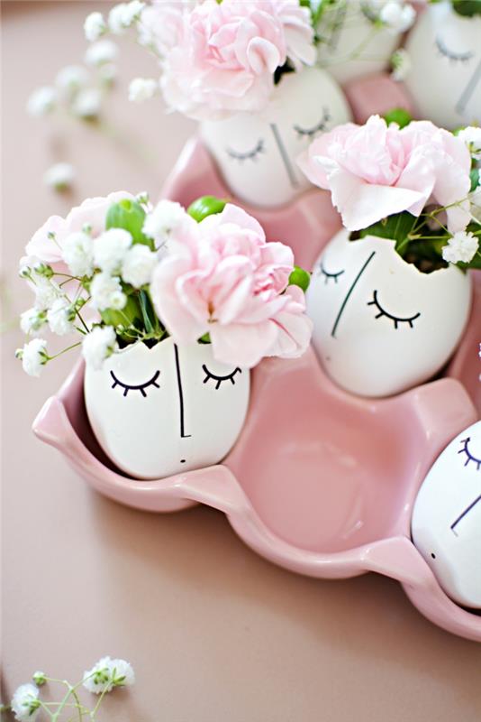 ζωγραφική πασχαλινά αυγά διακόσμηση ιδεών ζωγραφική προσώπων σχεδίασης diy βάζα ανοιξιάτικα λουλούδια