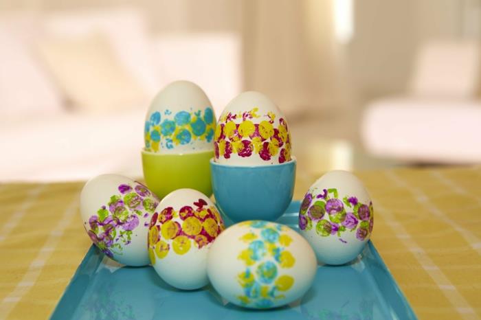 ζωγραφική πασχαλινά αυγά διακοσμητικές ιδέες diy ιδέες τεχνική μολύβι στίγματα