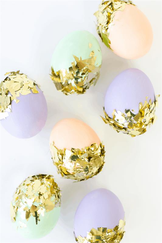 Πασχαλινά αυγά σε χρώμα χρυσό κομφετί