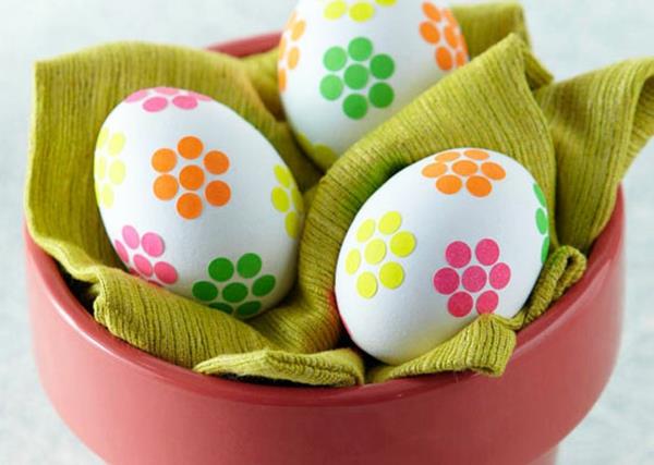 σχεδιασμός πασχαλινά αυγά πασχαλινές διακοσμήσεις ιδέες τσιμπήματα λουλούδια κουκκίδες