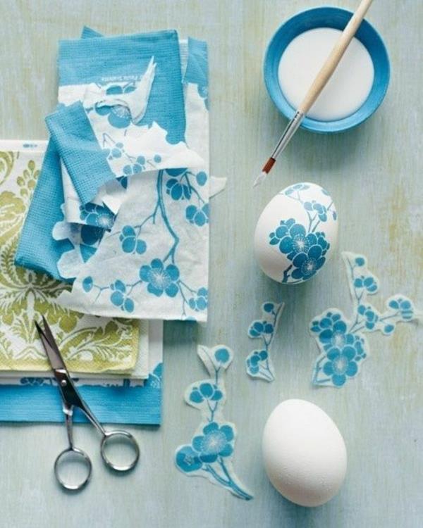 σχεδιασμός πασχαλινά αυγά πετσέτα χαρτοπετσέτες ιδέες μοτίβο χαρτοπετσέτες λουλούδια μπλε