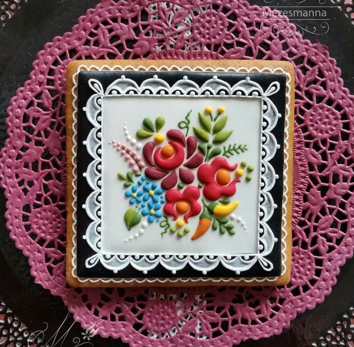 mezesmanna πασχαλινά μπισκότα μοτίβο λουλουδιών χειροποίητα τετράγωνα μπισκότα
