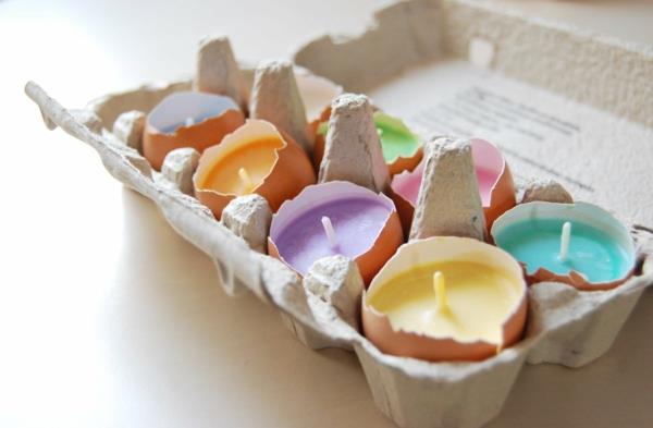 Πασχαλινά κεριά αυγά κελύφη αυγό χαρτοκιβώτιο πολύχρωμο κερί