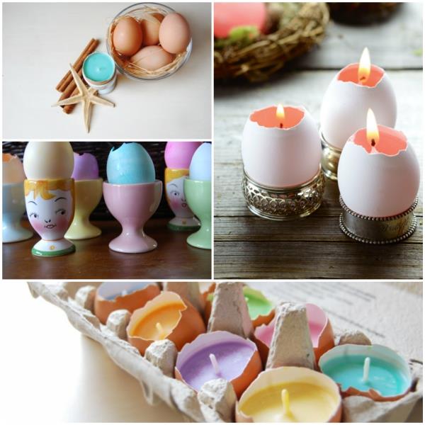 Κεριά του Πάσχα κολάζ κελύφη αυγών