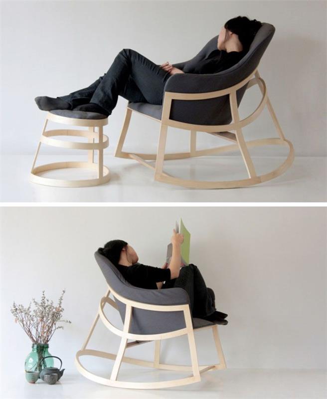 υπαίθρια κουνιστή καρέκλα ξύλο άνετο
