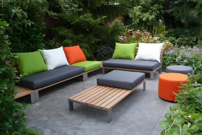 υπαίθρια υφάσματα βαμβακερά μονόχρωμα ρίξτε μαξιλάρια καθίσματα στον κήπο