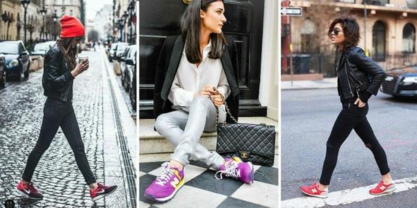 outfits trend πολύχρωμα sneakers