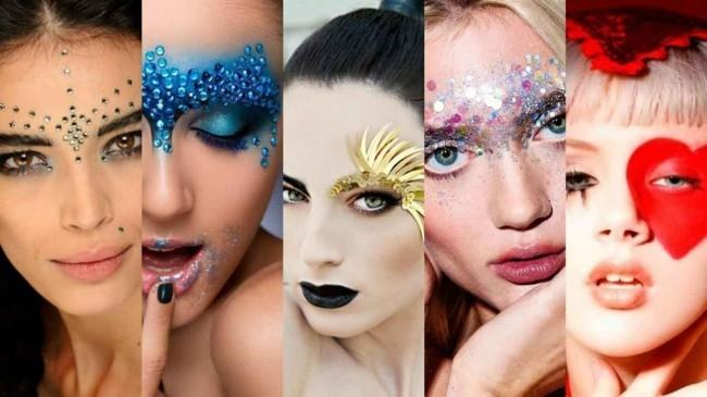 παγιέτες glitter ιδέες make up face make up καρναβάλι