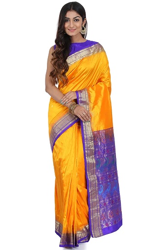 Marathi Paithani İpek Sari