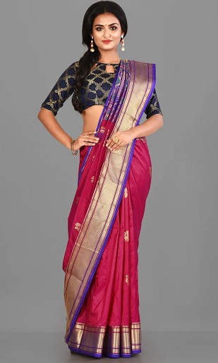 Pembe Paithani Zari Saree